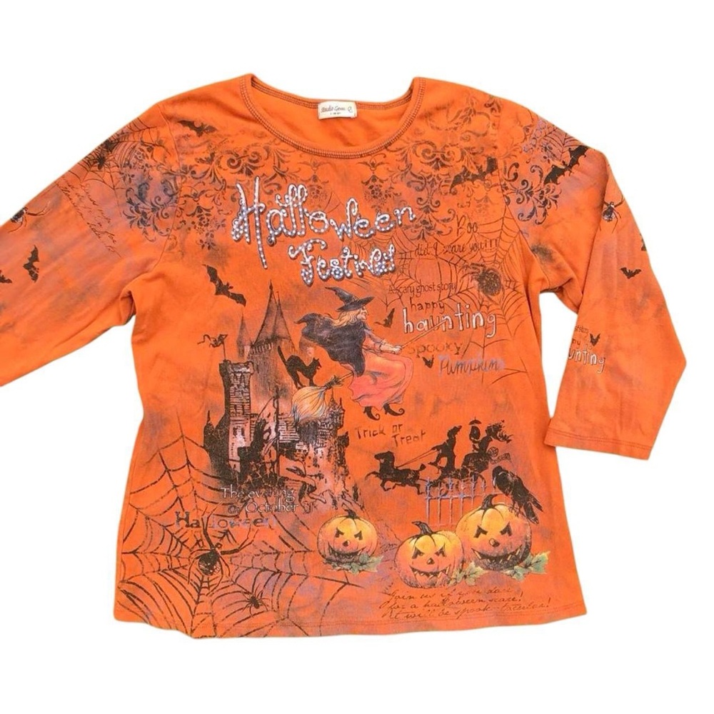 Vintage Halloween Allover Print Top